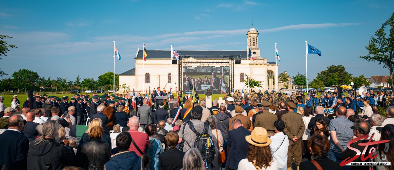 Cérémonie de commémoration à Amfreville le 6 Juin 2024. - Solution Technique Evènement à Caen